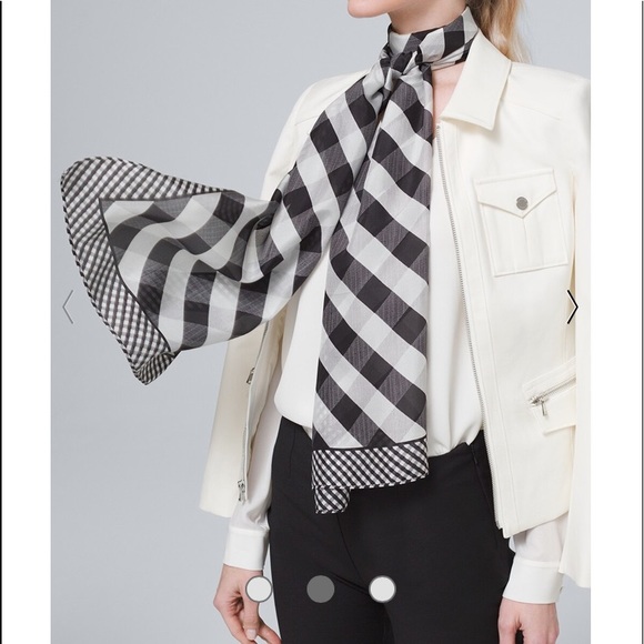 WHBM Gingham Silk Scarf - NWT’s - Picture 2 of 10